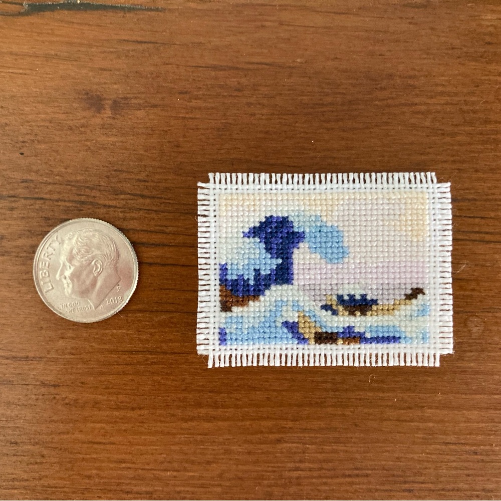 Hokusai’s “The Great Wave off Kanagawa” in Mini Cross Stitch Art